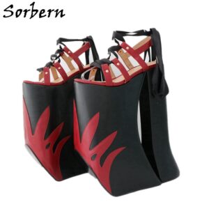 Drag Queen heels Cheap – Wine Red Flames Women Heels