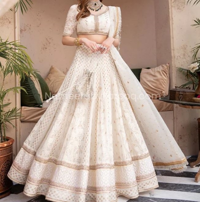 Rosemeen White Flowery Designer Pakistani Style Party Wear 1005 – krazy  kolours