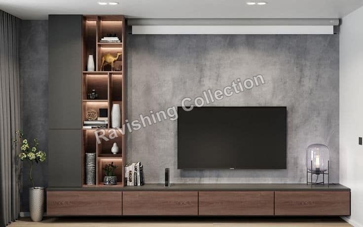 Modern marble media wall feature