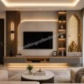 Media Wall With Fireplace Installation