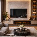 Media Wall With Fireplace Installation
