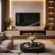 Professional Media Wall & TV Console Installation in Islamabad & Rawalpindi Media Wall With Fireplace Installation