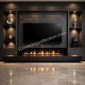 Media Wall With Fireplace Installation