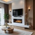 Media Wall With Fireplace Installation