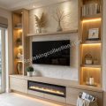 Media Wall With Fireplace Installation